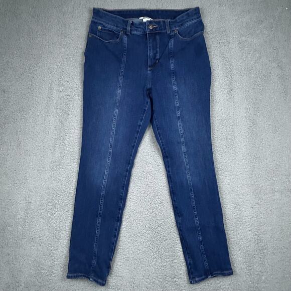 Duluth Trading Co Womens Straight Leg Jeans Size 10 Short Blue Denim 5 Pocket - Picture 2 of 13